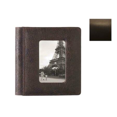 RAIKA 4in. x 6in. Foldout Front Framed Photo Album - Brown TN 168 BROWN